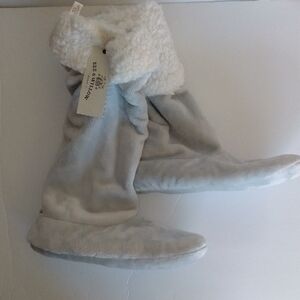 Blue Fleece Lined Slipper Boots